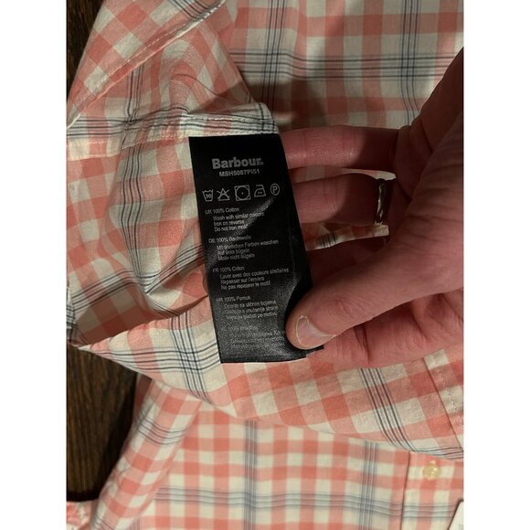 NWT Barbour Middleton Short-Sleeve Tailored Shirt Pink Men's Size S $75 - Picture 9 of 10